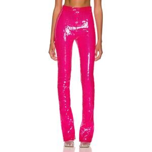 David Koma Shimmering Pink Sequin Pants Size UK 10/ US 6